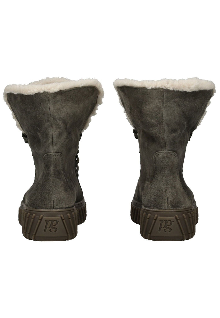 Paul Green Stiefelette Veloursleder Olive Warmfutter