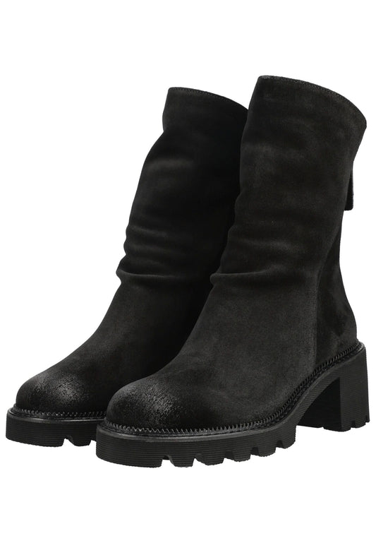 Paul Green Stiefelette Veloursleder Schwarz