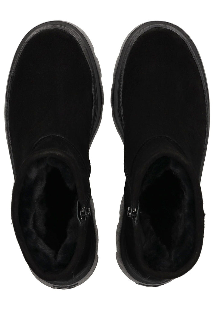 Paul Green Stiefelette Veloursleder Schwarz Warmfutter