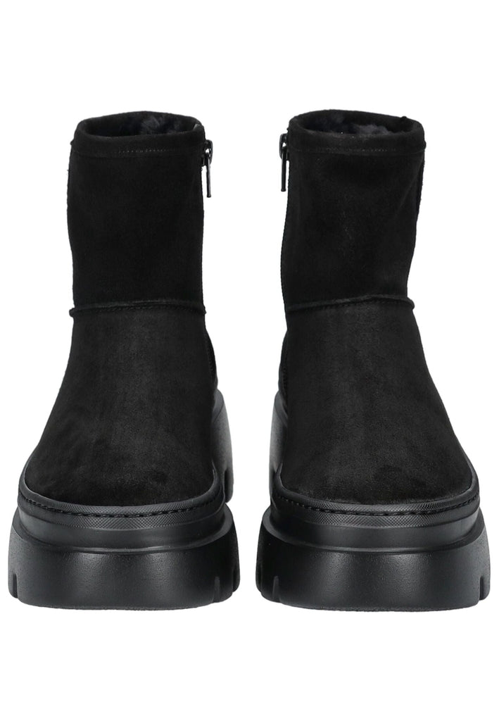 Paul Green Stiefelette Veloursleder Schwarz Warmfutter