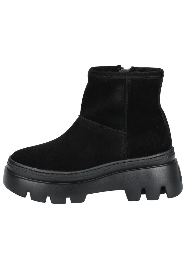 Paul Green Stiefelette Veloursleder Schwarz Warmfutter
