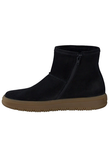 Paul Green Stiefelette Veloursleder Schwarz Warmfutter