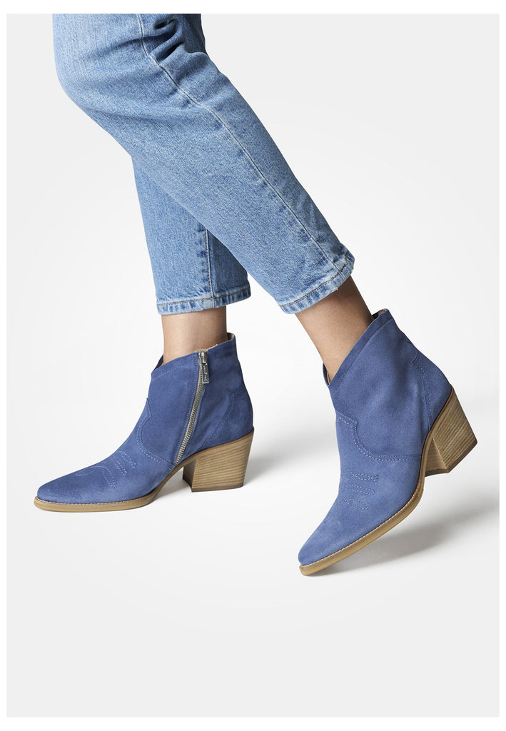 Paul Green Stiefelette Veloursleder See