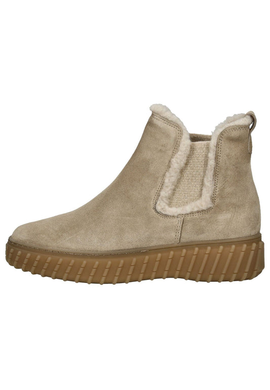 Paul Green Stiefelette Veloursleder/Textil Grau/Braun Warmfutter