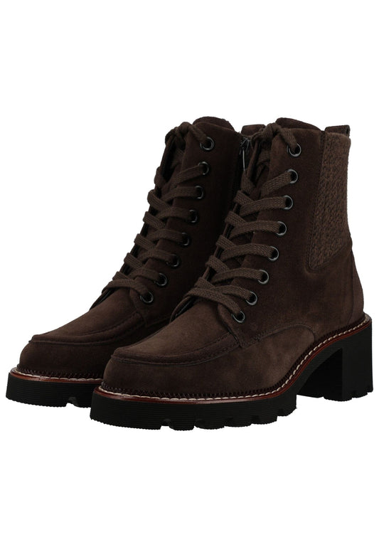 Paul Green Stiefelette Veloursleder/Textil Mocca Warmfutter