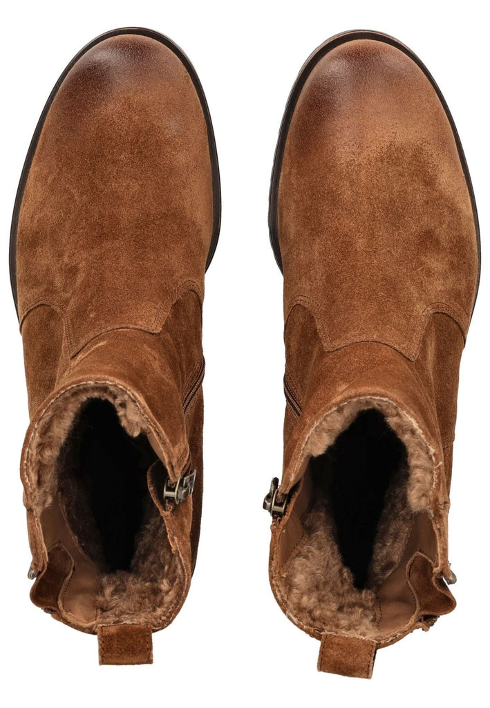 Paul Green Stiefelette Veloursleder toffee Warmfutter