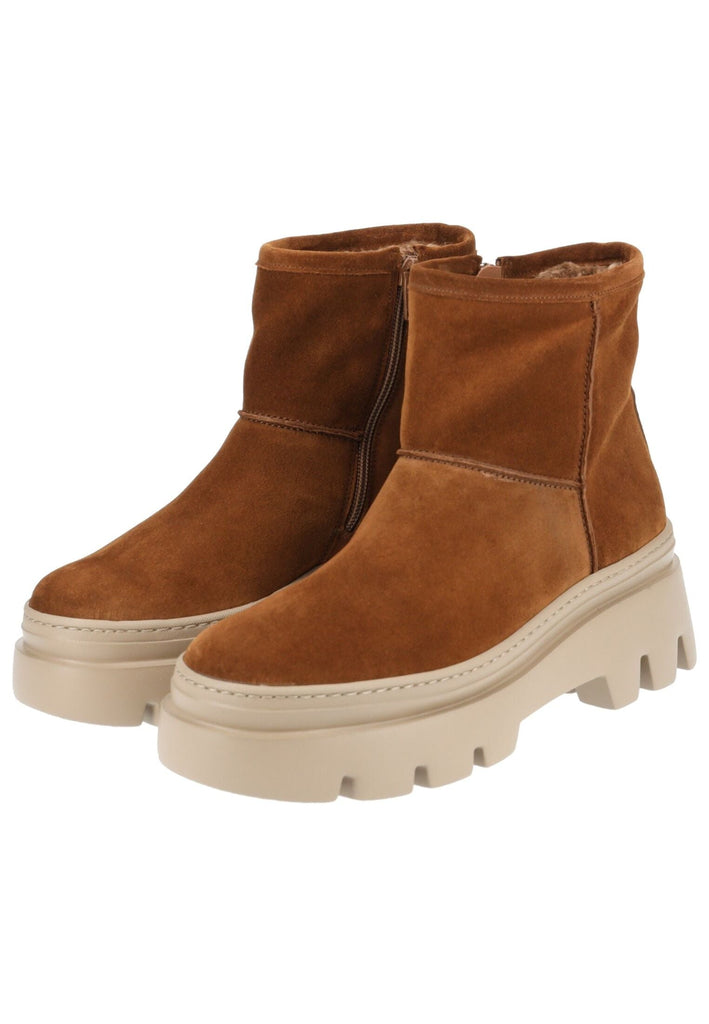 Paul Green Stiefelette Veloursleder Toffee Warmfutter