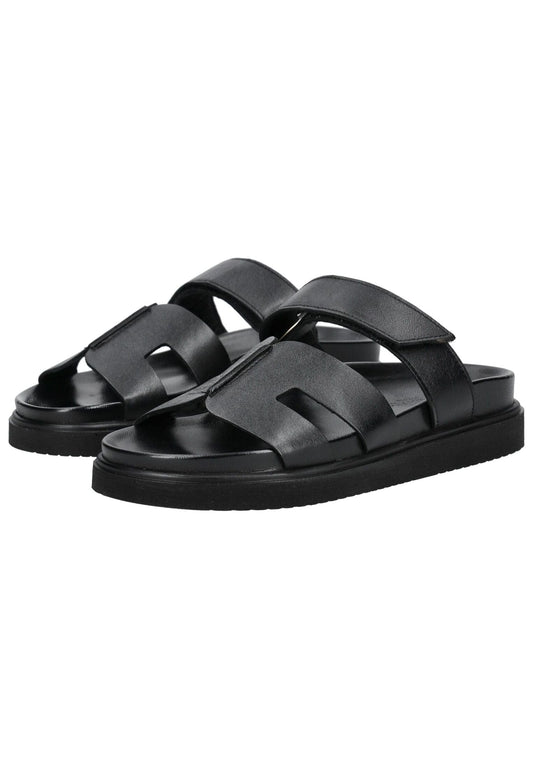 Pavement Pantoletten Leder Schwarz