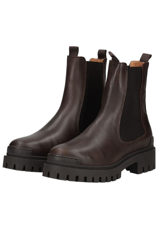 Pavement Stiefelette Leder/Textil Dunkelbraun