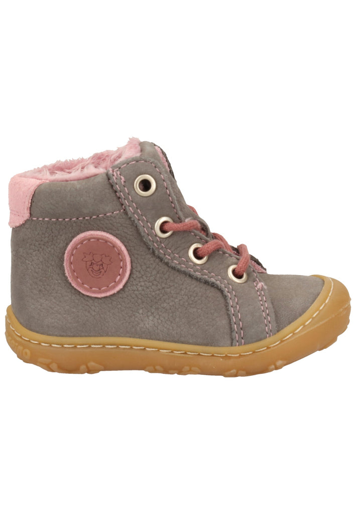 Pepino Halbschuhe Leder Grau/Rosa Warmfutter