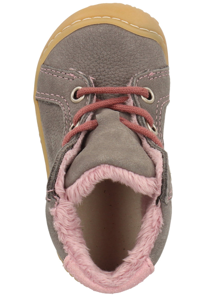 Pepino Halbschuhe Leder Grau/Rosa Warmfutter