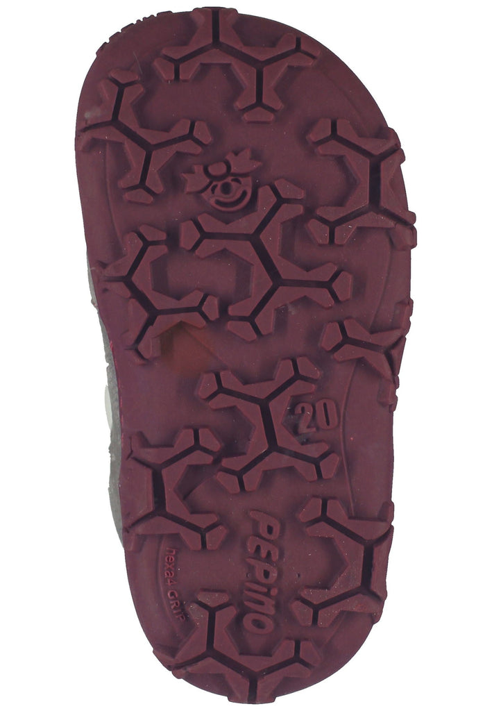 Pepino Halbschuhe Leder/Synthetik Grau/Pink Warmfutter