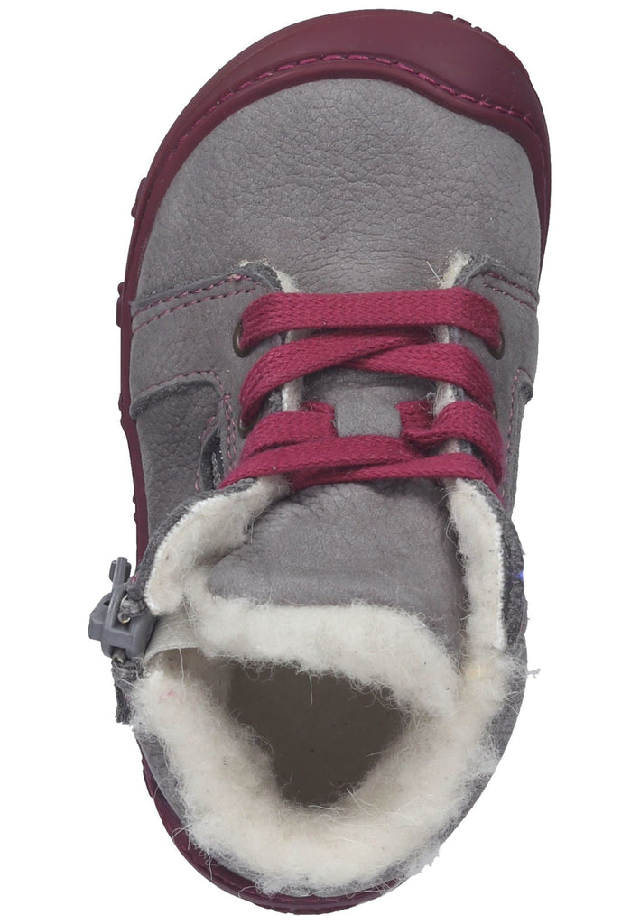 Pepino Halbschuhe Leder/Synthetik Grau/Pink Warmfutter