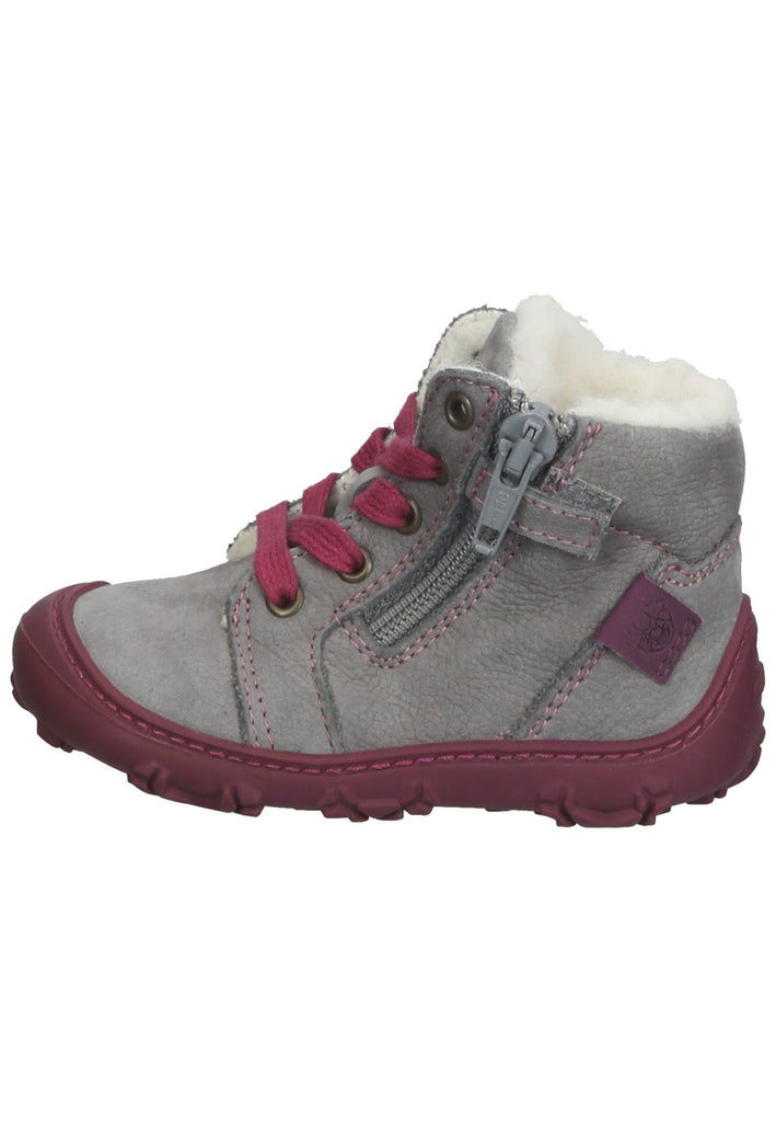 Pepino Halbschuhe Leder/Synthetik Grau/Pink Warmfutter