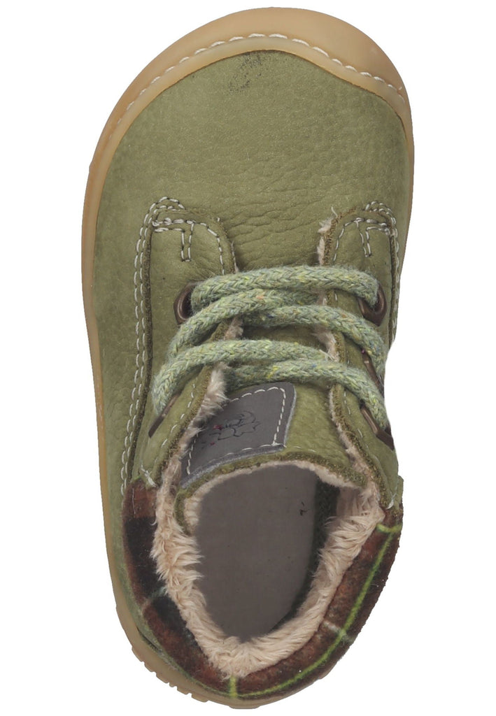 Pepino Halbschuhe Leder/Textil Oliv Warmfutter