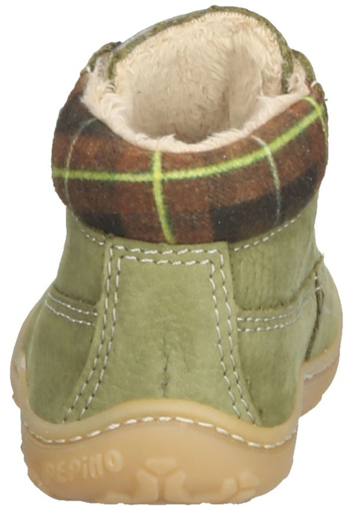 Pepino Halbschuhe Leder/Textil Oliv Warmfutter