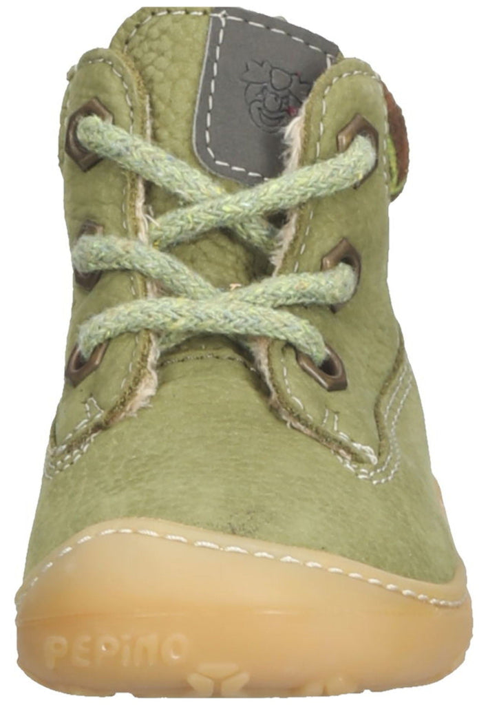 Pepino Halbschuhe Leder/Textil Oliv Warmfutter