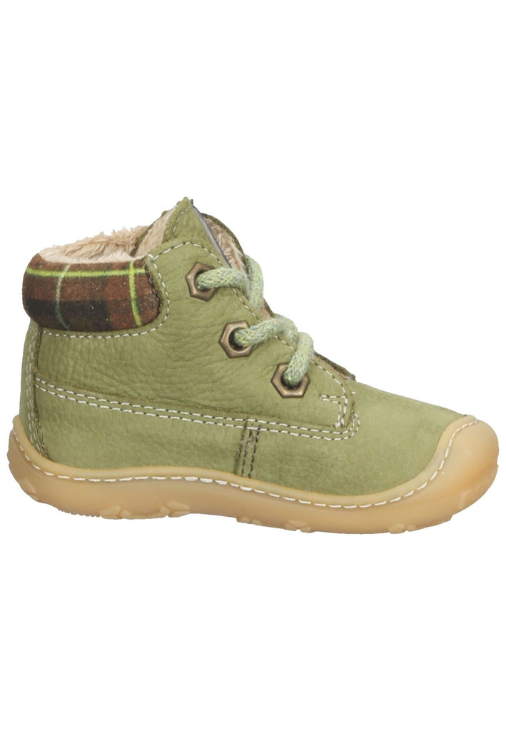 Pepino Halbschuhe Leder/Textil Oliv Warmfutter