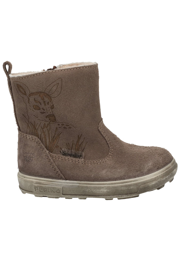 Pepino Stiefel Leder Hellgrau Warmfutter