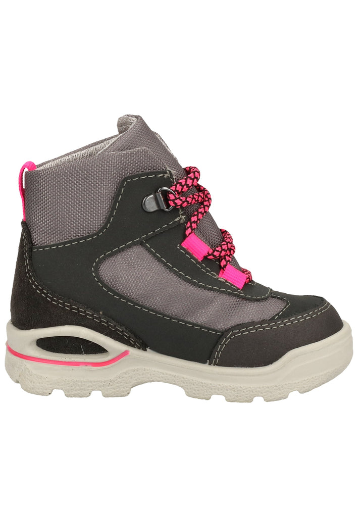 Pepino Stiefel Leder/Synthetik Grau/Pink Warmfutter