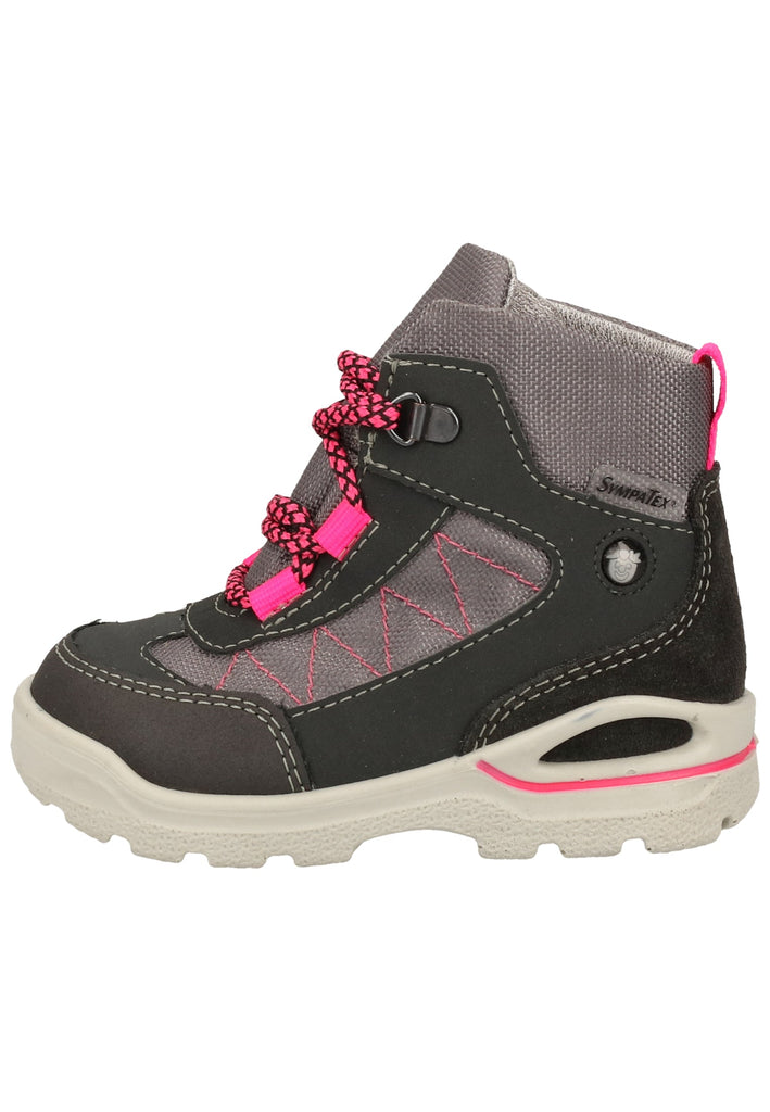 Pepino Stiefel Leder/Synthetik Grau/Pink Warmfutter