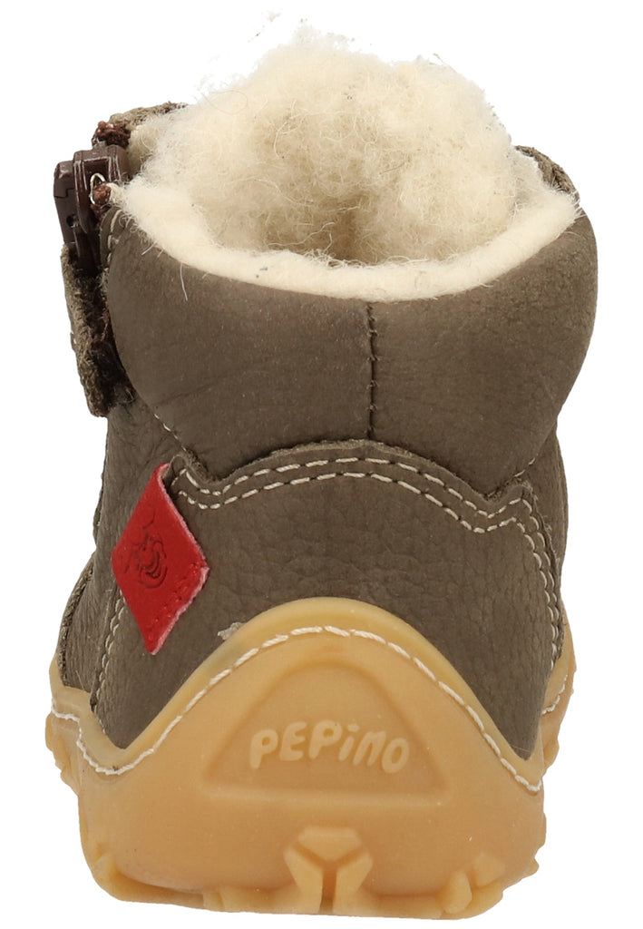 Pepino Stiefel Leder/Synthetik Hellgrau Warmfutter