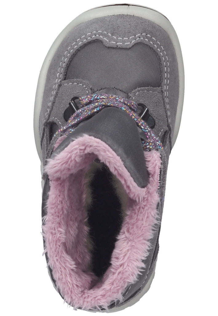 Pepino Stiefel Leder/Textil Grau/Rosa Warmfutter