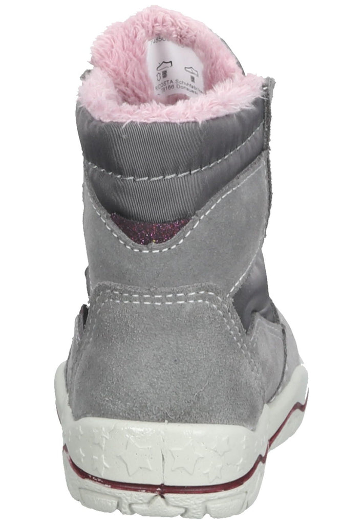 Pepino Stiefel Leder/Textil Grau/Rosa Warmfutter