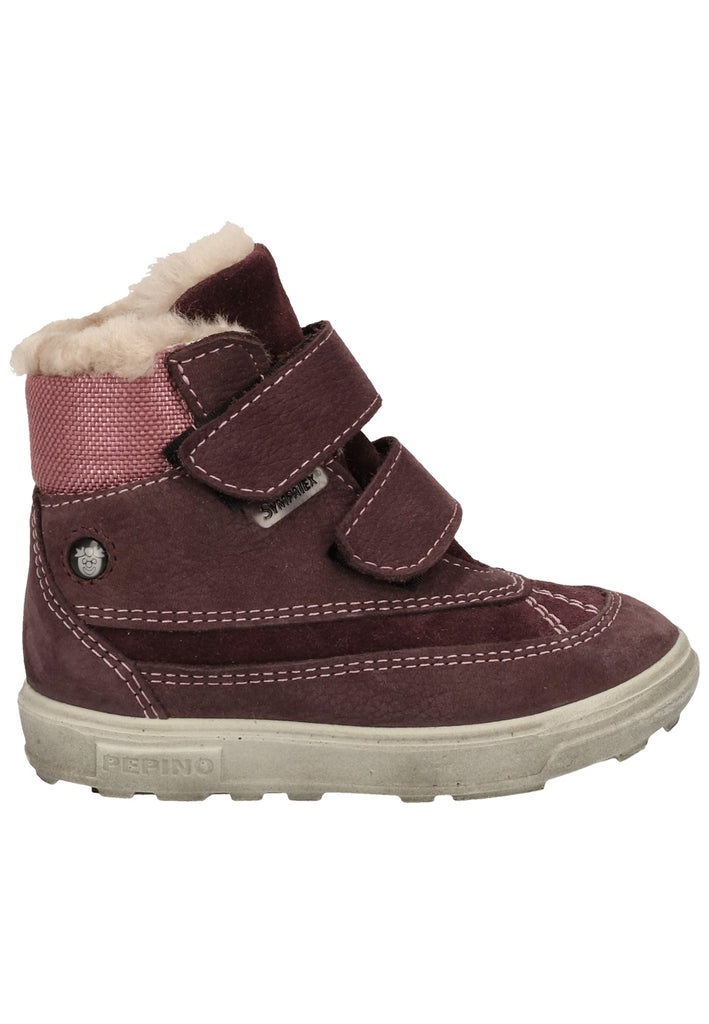 Pepino Stiefel Leder/Textil Pflaume Warmfutter