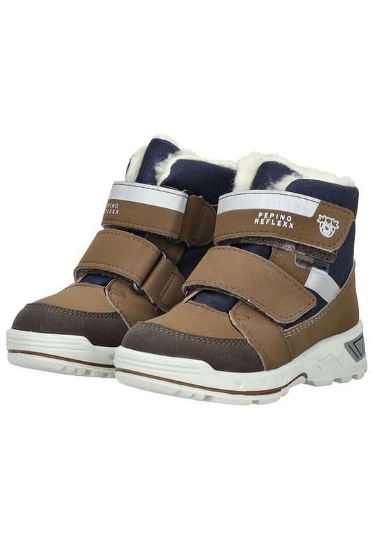 Pepino Stiefel Lederimitat Braun/Blau Warmfutter