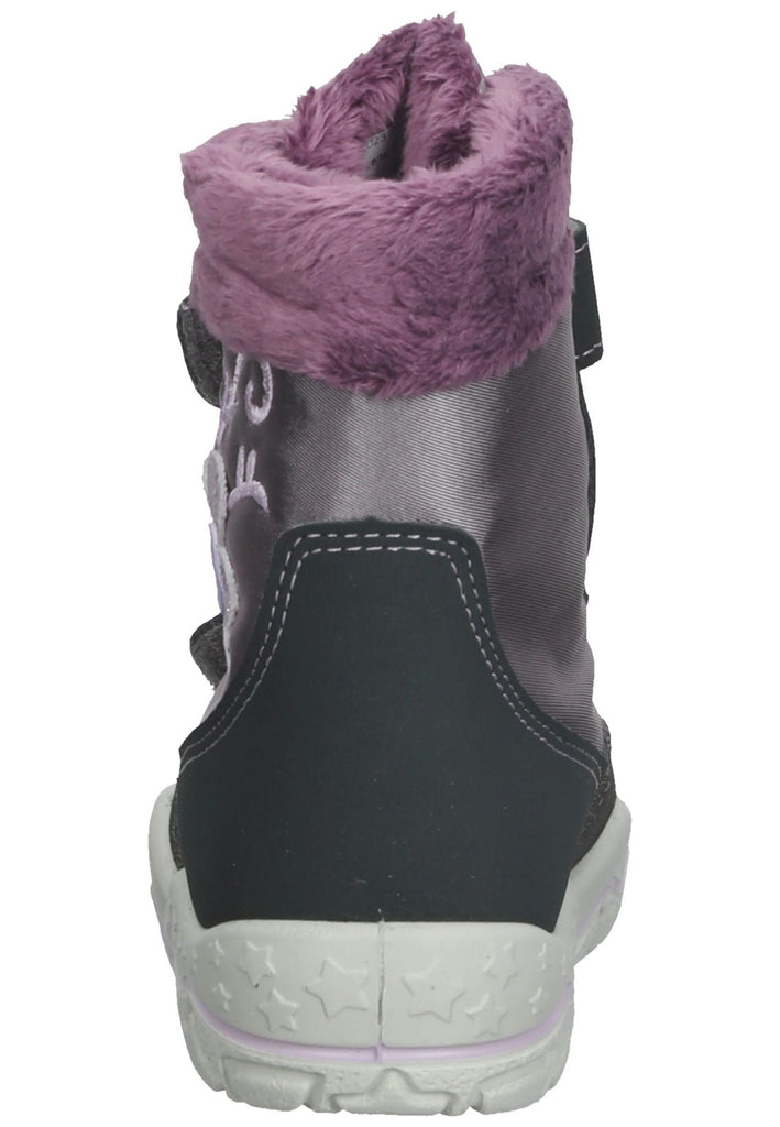 Pepino Stiefel Lederimitat/Textil Grau/Pink Warmfutter