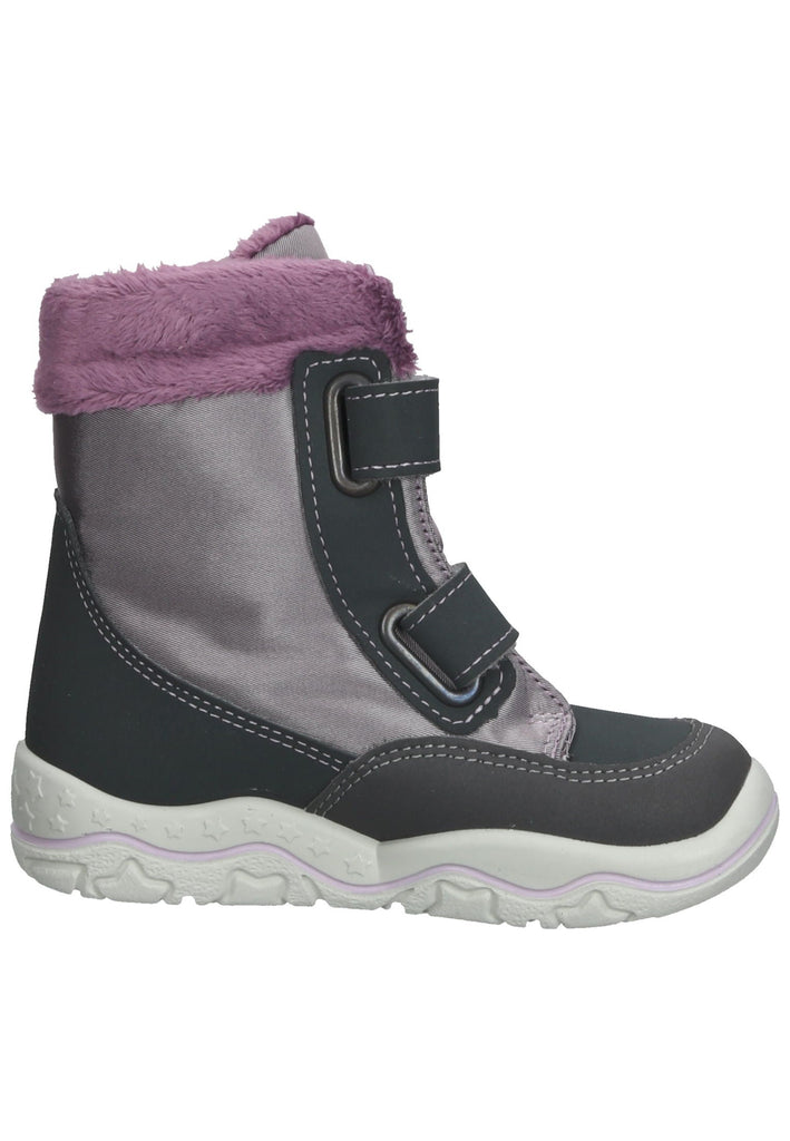 Pepino Stiefel Lederimitat/Textil Grau/Pink Warmfutter