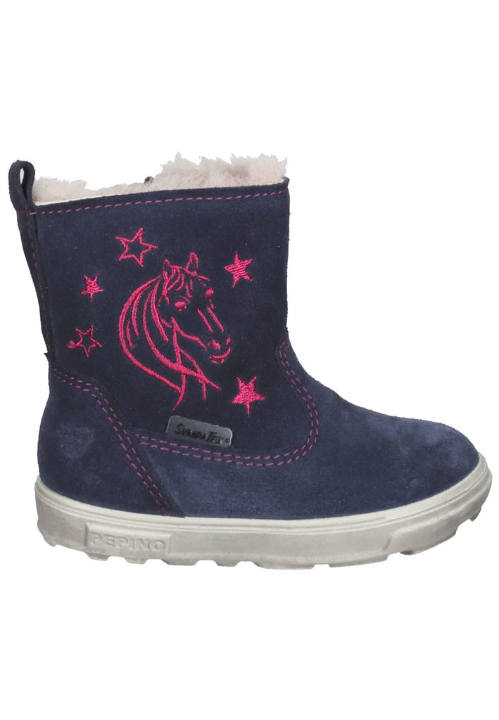 Pepino Stiefel Veloursleder Dunkelblau Warmfutter