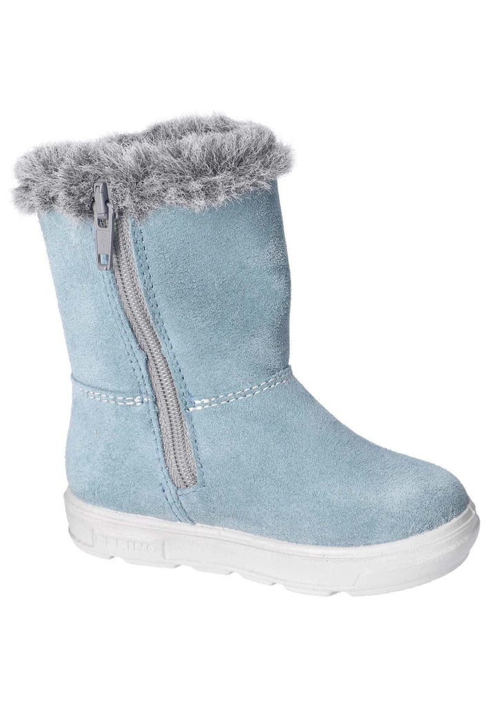 Pepino Stiefel Veloursleder Hellblau Warmfutter