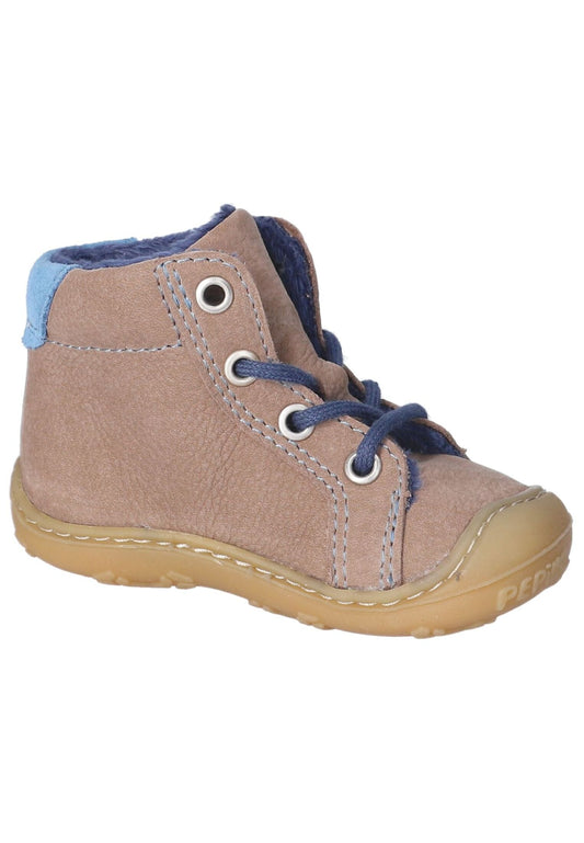 Pepino Stiefelette Leder Braun/Blau Warmfutter