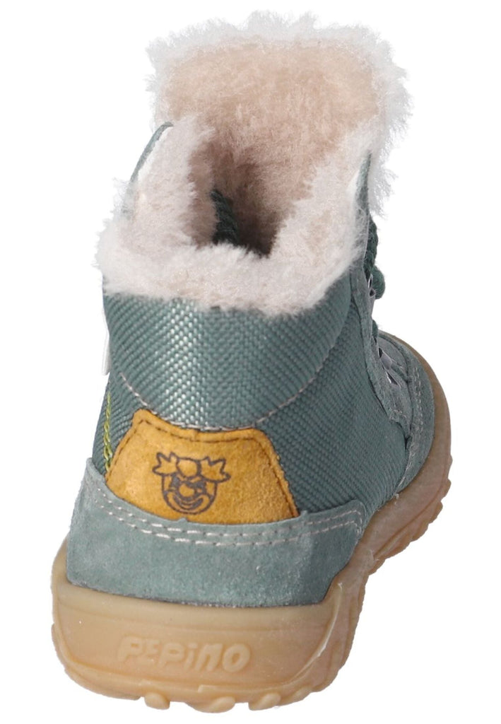 Pepino Stiefelette Leder/Textil Grün/Gelb Warmfutter