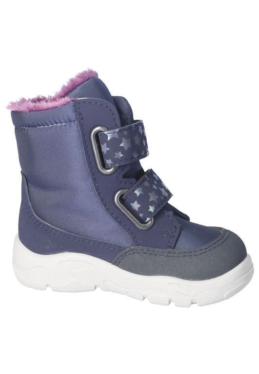 Pepino Stiefelette Lederimitat Blau/Multi Warmfutter