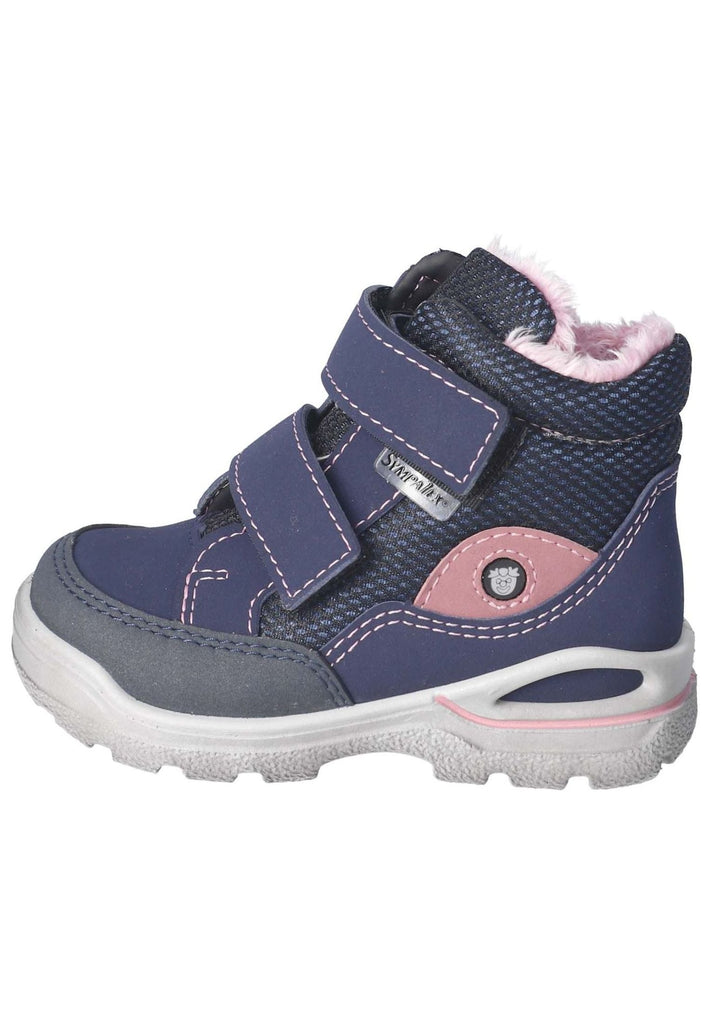 Pepino Stiefelette Lederimitat Blau/Pink Warmfutter