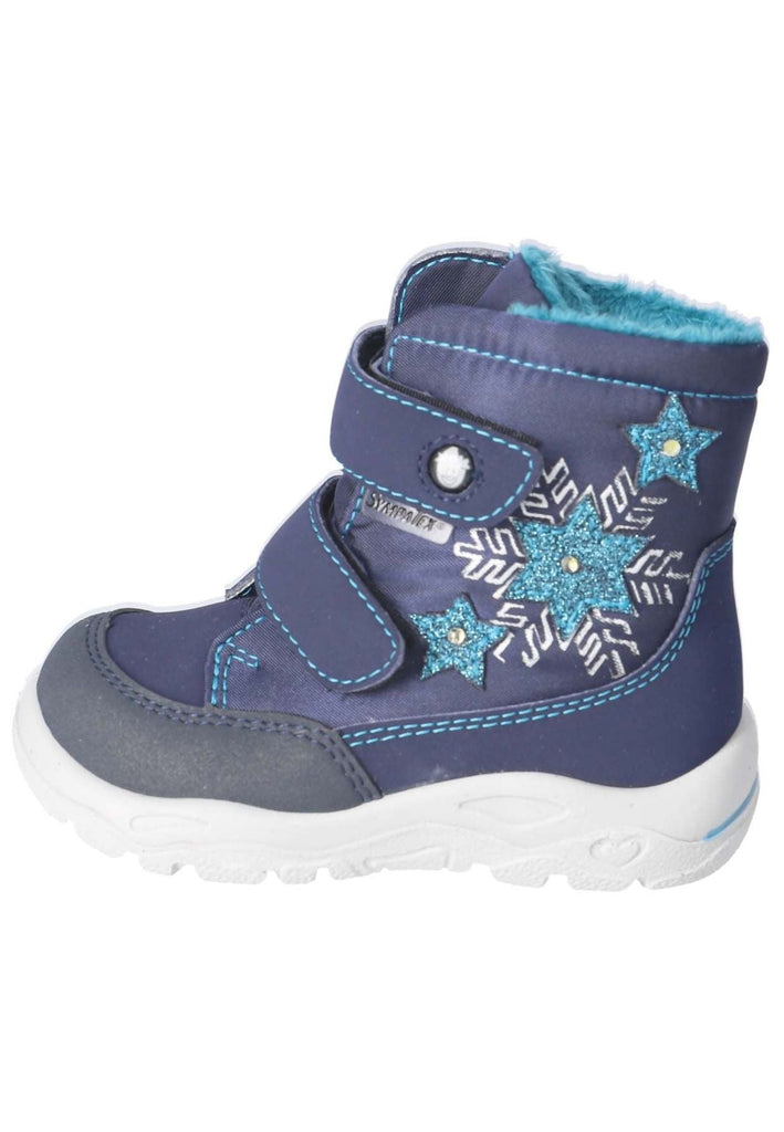Pepino Stiefelette Lederimitat/Textil Blau/Multi Warmfutter