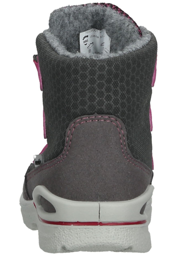 Pepino Stiefelette Lederimitat/Textil Grau/Pink Warmfutter