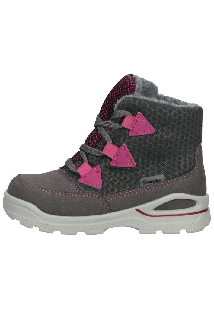 Pepino Stiefelette Lederimitat/Textil Grau/Pink Warmfutter