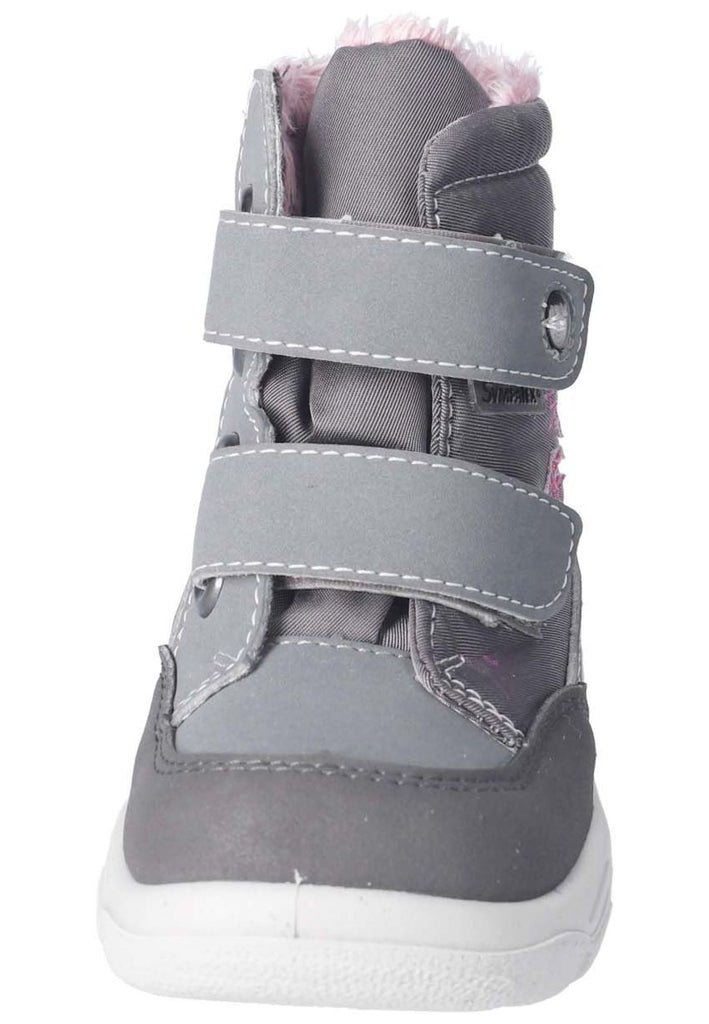 Pepino Stiefelette Lederimitat/Textil Grau/Rosa Warmfutter