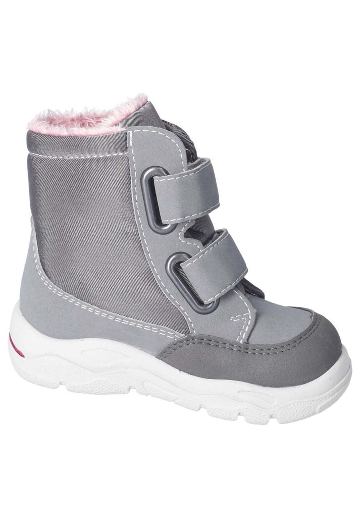 Pepino Stiefelette Lederimitat/Textil Grau/Rosa Warmfutter