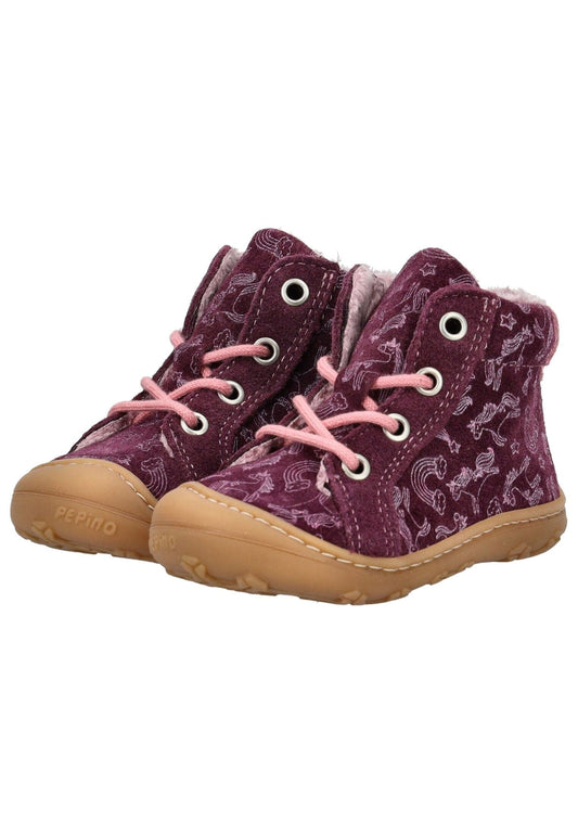 Pepino Stiefelette Veloursleder Merlot Warmfutter