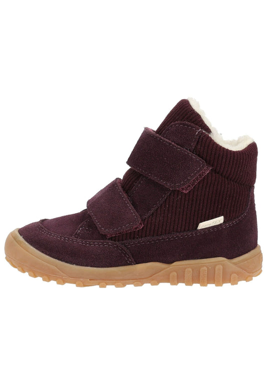 Pepino Stiefelette Veloursleder Pflaume Warmfutter
