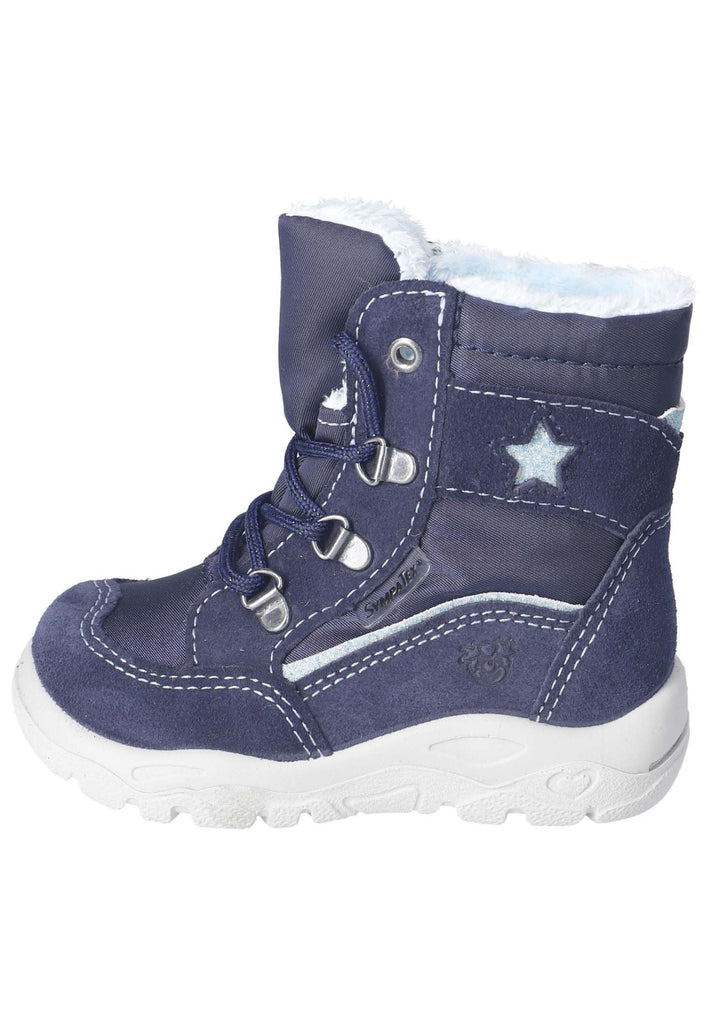 Pepino Stiefelette Veloursleder/Textil Blau/Multi Warmfutter
