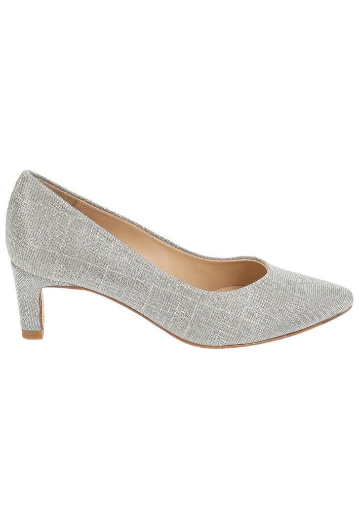 Peter Kaiser Pumps Leder/Textil Beige/Silber