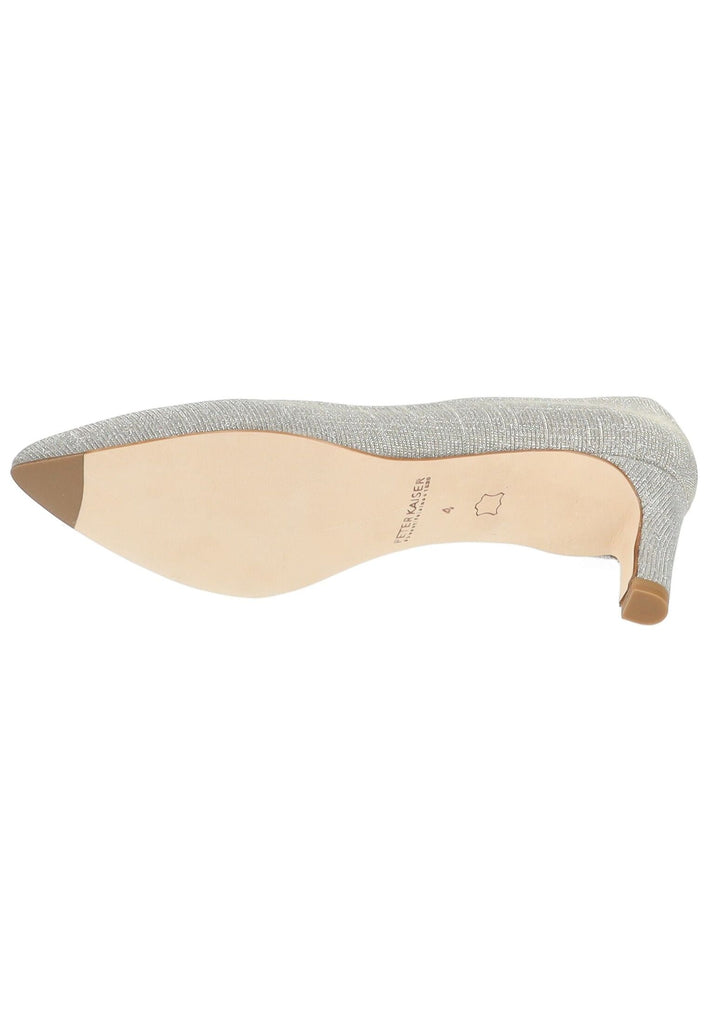 Peter Kaiser Pumps Leder/Textil Beige/Silber