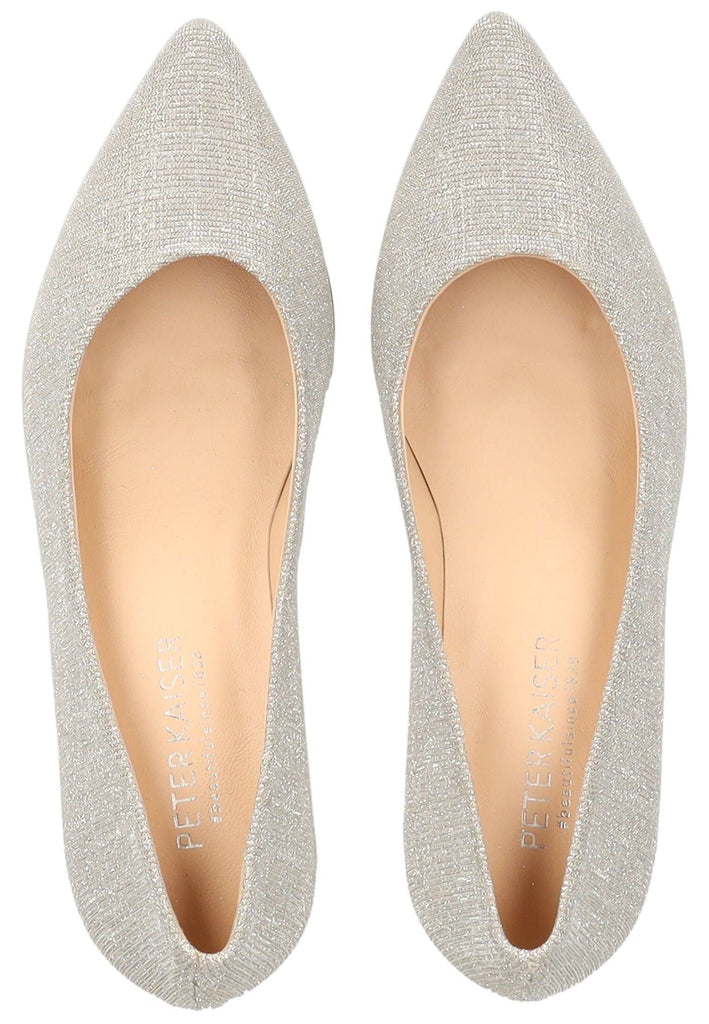 Peter Kaiser Pumps Leder/Textil Beige/Silber