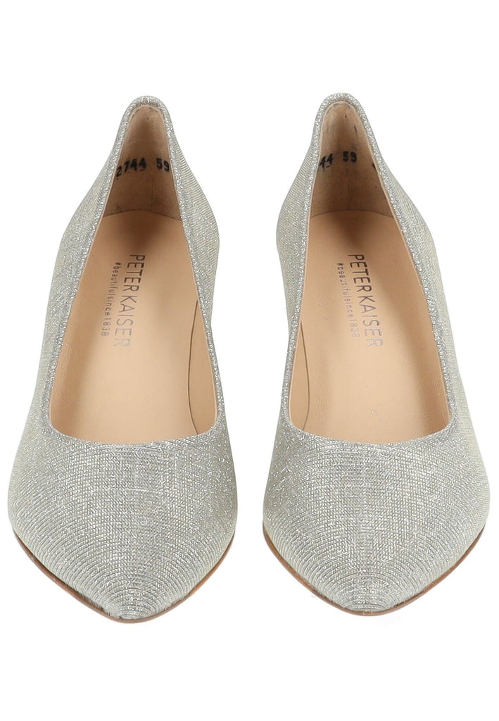Peter Kaiser Pumps Leder/Textil Beige/Silber